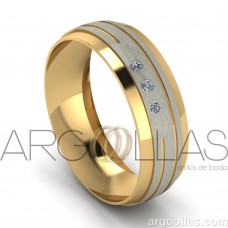 Argolla oro 10K 6mm con Zirconia (oro amarillo, blanco o rosado,oro blanco con rodio rosa) MOD: 2041